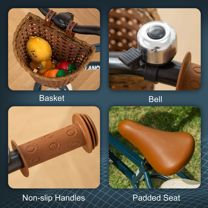 Kids Balance Bike - No-Pedal Training Bicycle for 3-6 Year Olds with Adjustable Handlebars, Basket, and Bell - Perfect for Toddlers and Young Children Learning to Ride