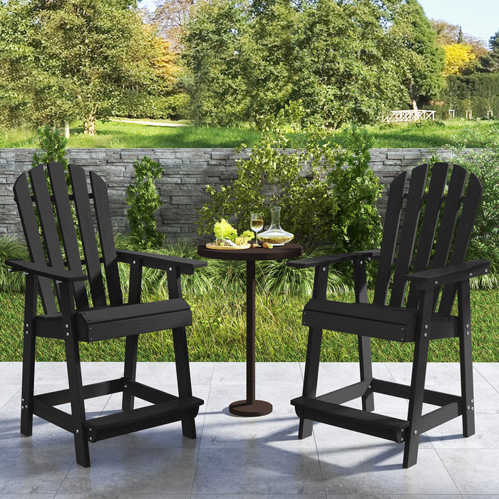 HDPE Outdoor Furniture - High-Density Bar Stool with Armrest & Footrest - Perfect for Garden & Poolside Relaxation