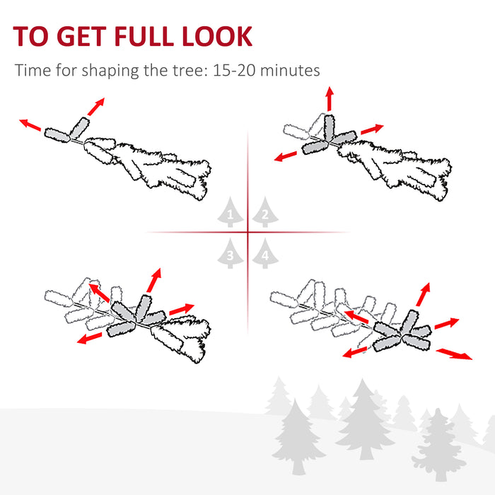 Pre-Lit Artificial Snow Flocked Christmas Tree with Warm LED Lights - 5ft Green and White Holiday Home Decor - Perfect for Festive Xmas Celebrations