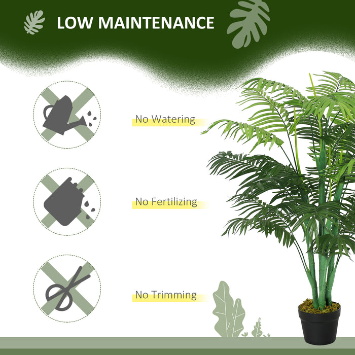 Artificial Palm Tree Duo - 125cm Tall Faux Plants in Pots for Home & Outdoor Decor - Lifelike Greenery for Indoor Ambiance