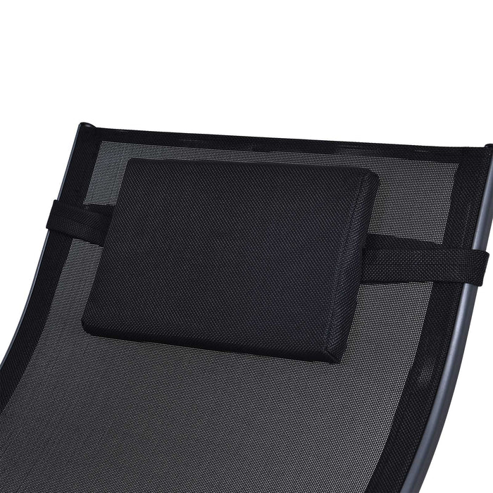 Zero Gravity Rocker Patio Chair - Adjustable Reclining Outdoor Lounger with Pillow and Footrest, Texteline Fabric - Perfect for Garden Relaxation and Comfort