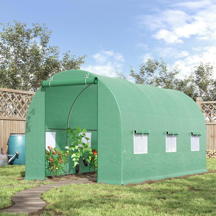 Walk-In Tunnel Greenhouse - 4.5m x 2m x 2m Garden Plant Growing House with Ventilation and Door - Ideal for Season Extension & Home Gardening