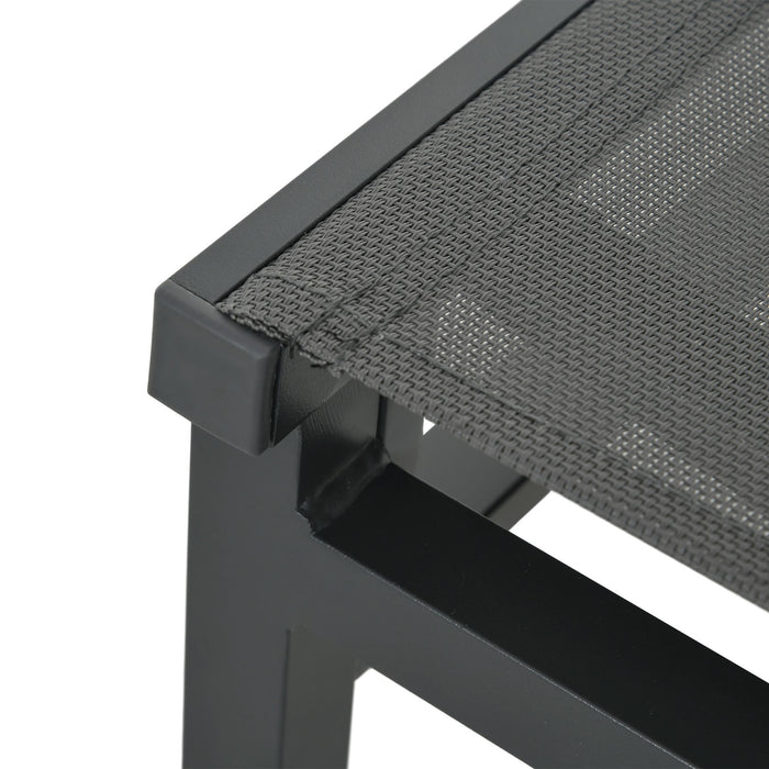 Seven-Piece Steel Dining Set - Aluminum-Top Table & Matching Chairs - Elegant Outdoor Patio Furniture