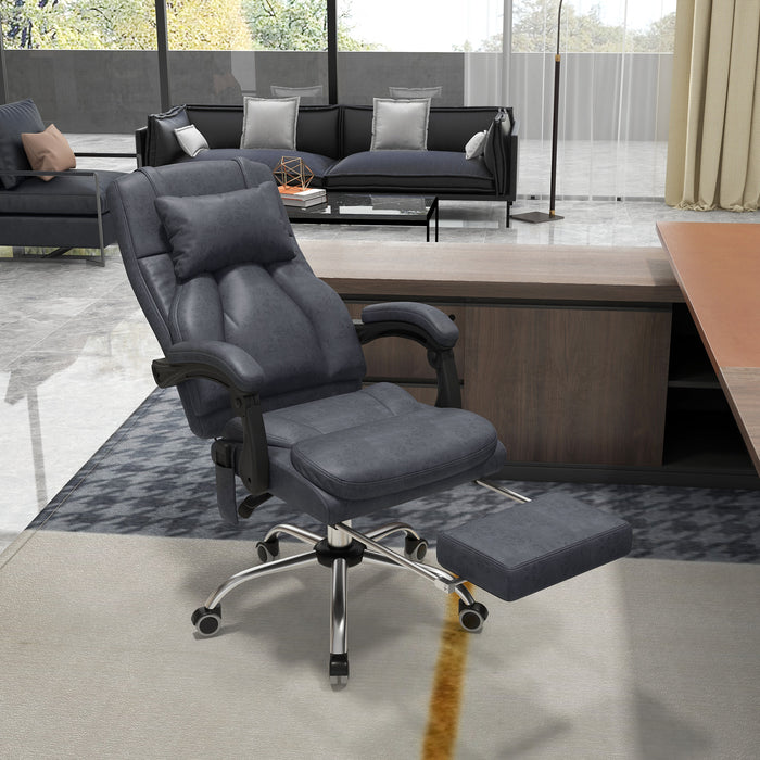 High Back Vibrating Massage Chair with Headrest - Ergonomic Reclining Computer Chair with Footrest and Swivel Wheels - Comfort for Home Office Use with Remote Control