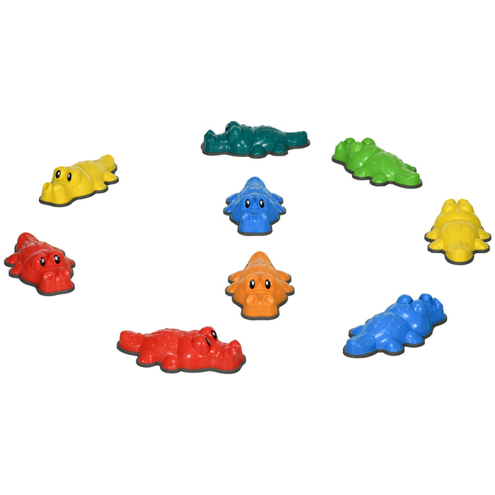 Crocodile-Themed 9-Piece Kids Stepping Stones - Anti-Slip Edge for Safe Balance Play, Stackable Design - Enhances Coordination for Indoor & Outdoor Use
