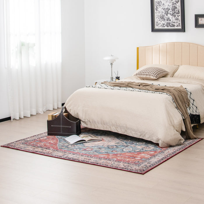 Traditional Decoration - Large Boho Anti-Slip Floor Mat for Living Room - Ideal for Enhancing Home Decor Safety