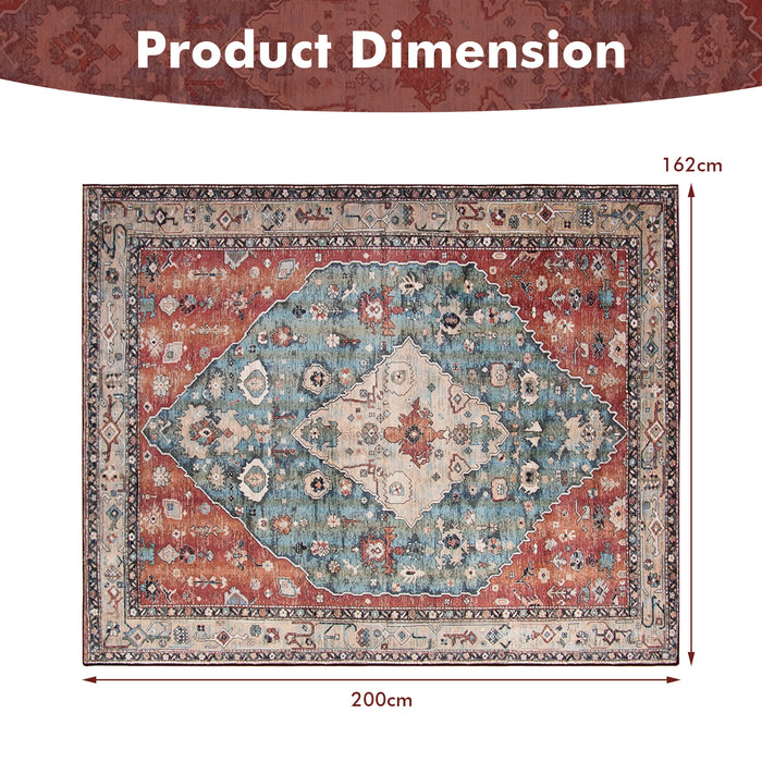 Traditional Decoration - Large Boho Anti-Slip Floor Mat for Living Room - Ideal for Enhancing Home Decor Safety