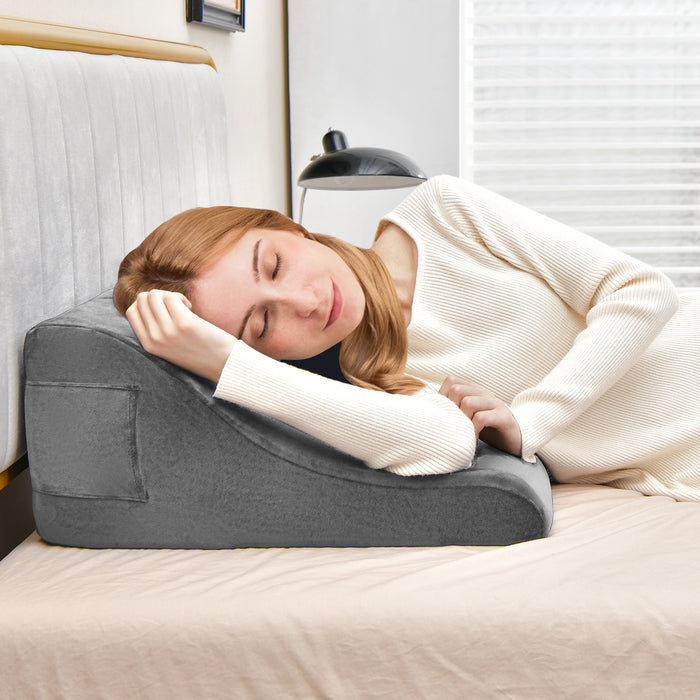 Wedge Pillow Set - With Tablet Pillow Stand and Side Pockets in a Variety of Brown - Ideal Solution for Comfortable Reading and Resting