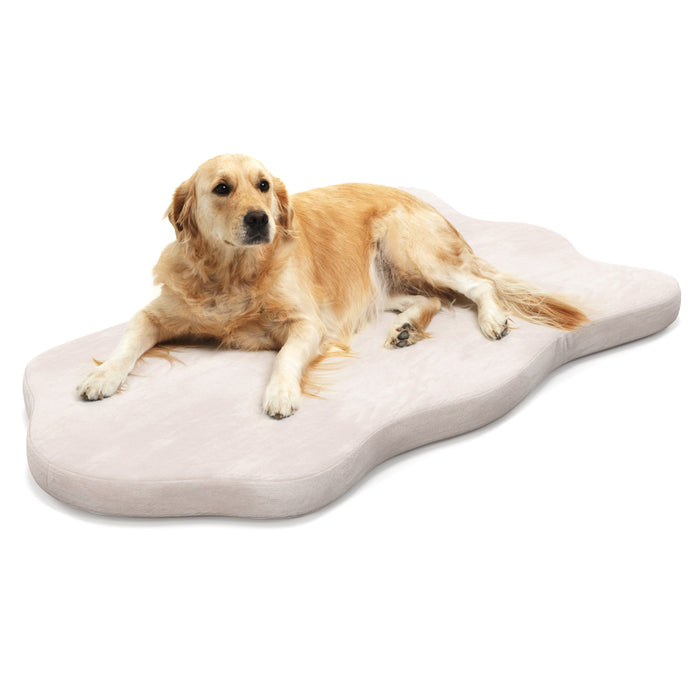 Beige Large Dog Bed - Memory Foam Support and Removable Cover Feature - Perfect Comfort for Large Breeds