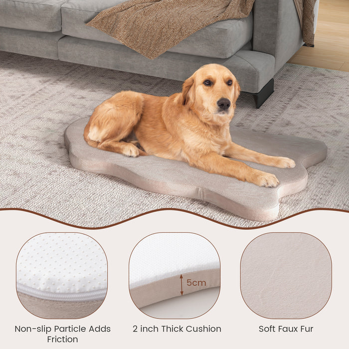 Beige Large Dog Bed - Memory Foam Support and Removable Cover Feature - Perfect Comfort for Large Breeds