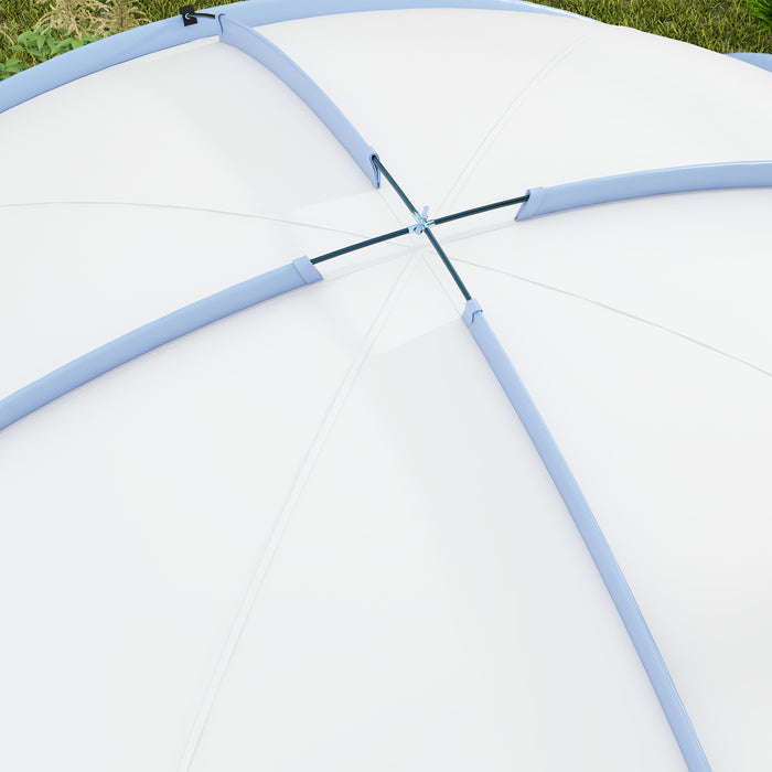 Outdoor Camping Gazebo 3.5 x 3.5M - Dome Tent Event Shelter, Garden Patio Sun Shade in Light Blue - Ideal for Campers and Garden Gatherings