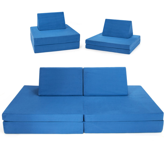 Convertible Couch For Kids - 4-Piece Set with Foldable Mats - Ideal Playroom Addition for Children's Comfort and Fun