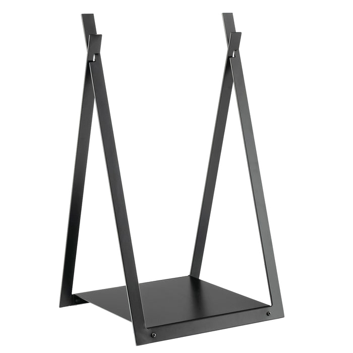 Firewood Log Rack - Solid Bottom Panel with Black Finish - Ideal for Convenient Wood Storage and Organization
