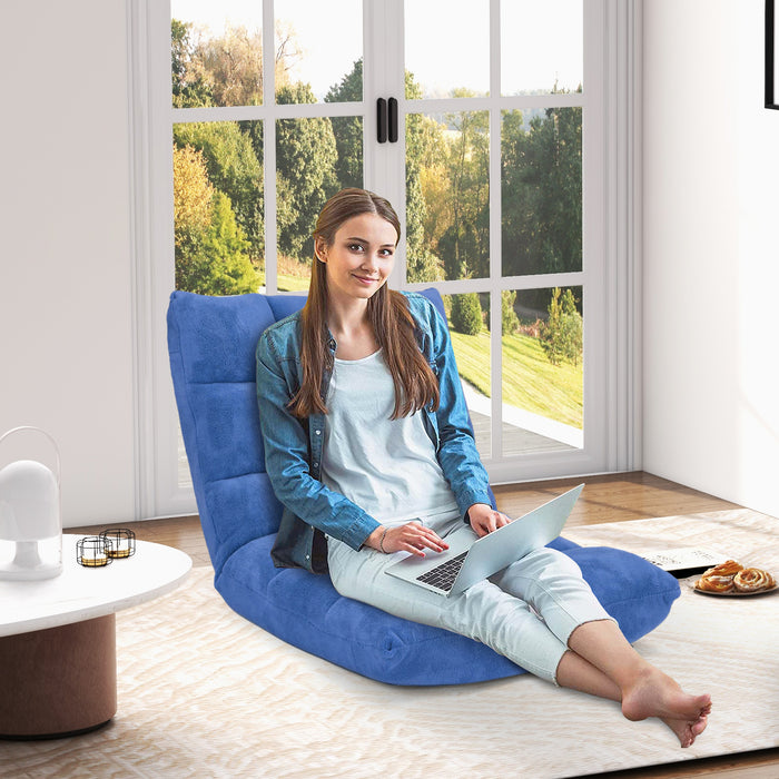 Coral Velvet - Adjustable Floor Gaming Chair with 14-Position Back, Black - Ideal for Comfortable and Flexible Gaming Set-Up