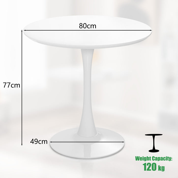 Tulip Round Dining Table - Contemporary Design with MDF White Tabletop - Ideal Furniture Solution for Modern Dining Spaces