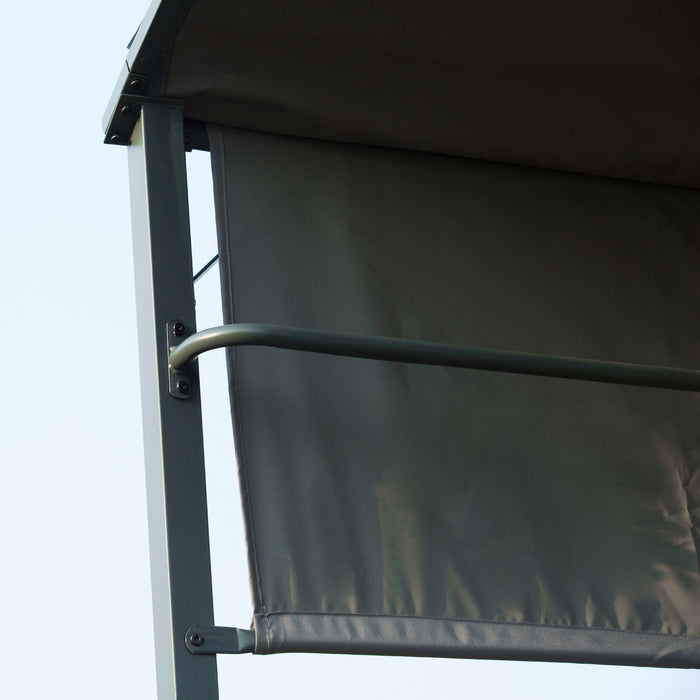 Outdoor BBQ Gazebo with Sturdy Metal Frame - Weather-Resistant Grey Canopy - Ideal for Grill Protection and Garden Parties
