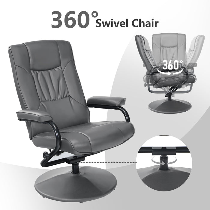 Swivel Recliner - Brown Chair and Footstool with Adjustable Backrest - Designed for Ultimate Comfort and Relaxation