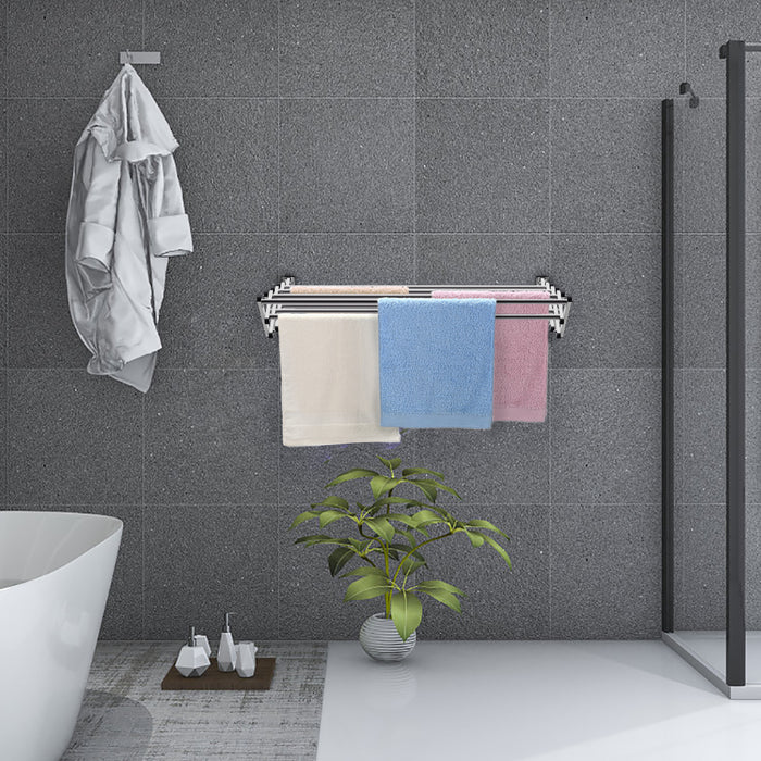 Accordion Expandable Towel Rack - Space-Saving Design with 8 Rods Large Capacity - Ideal for Organizing and Drying Towels in Compact Spaces