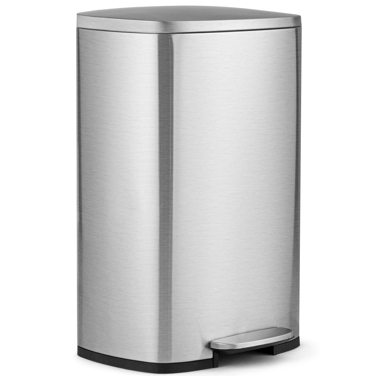 Stainless Steel 50L Trash Can - Garbage Can with Detachable Inner Bucket - Ideal for Home and Office Use