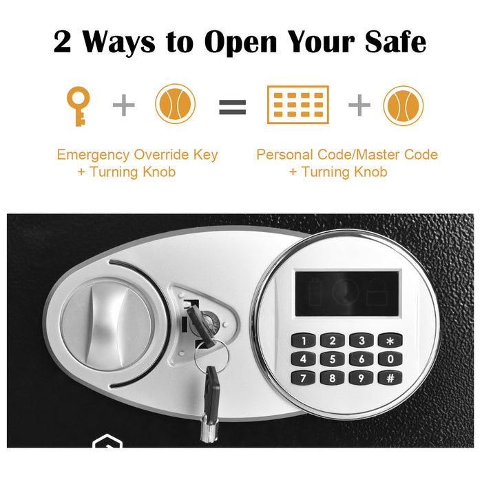 15L Security Safe - Secure Box with 2 Keys, Ideal for Home Office Hotel - Quality Management Solution for Valuables Protection