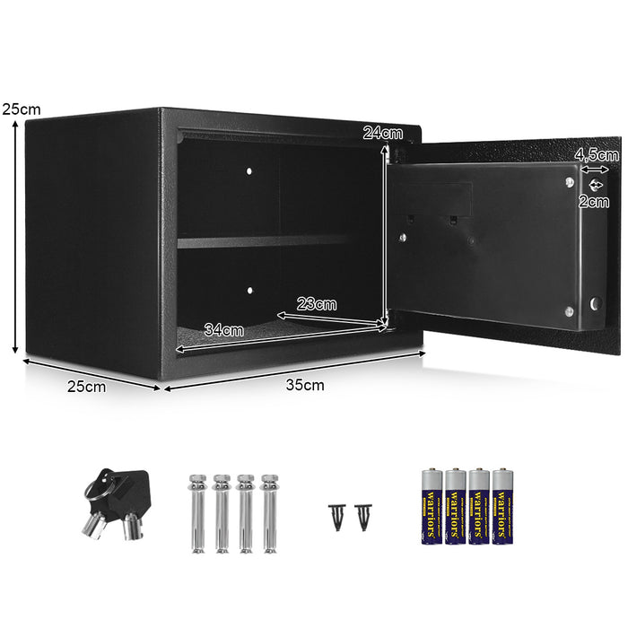 15L Security Safe - Secure Box with 2 Keys, Ideal for Home Office Hotel - Quality Management Solution for Valuables Protection