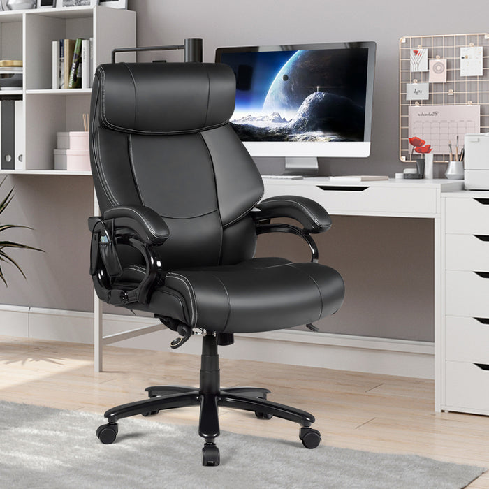 Ergonomic Office Chair - Padded Armrests, Adjustable Height, Black Finish - Ideal for Comfortable Office Seating Solution