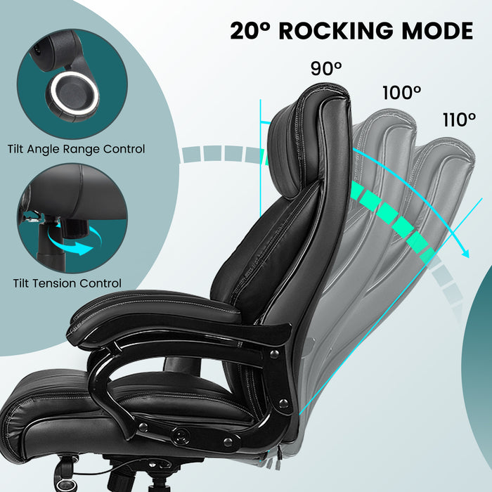 Ergonomic Office Chair - Padded Armrests, Adjustable Height, Black Finish - Ideal for Comfortable Office Seating Solution