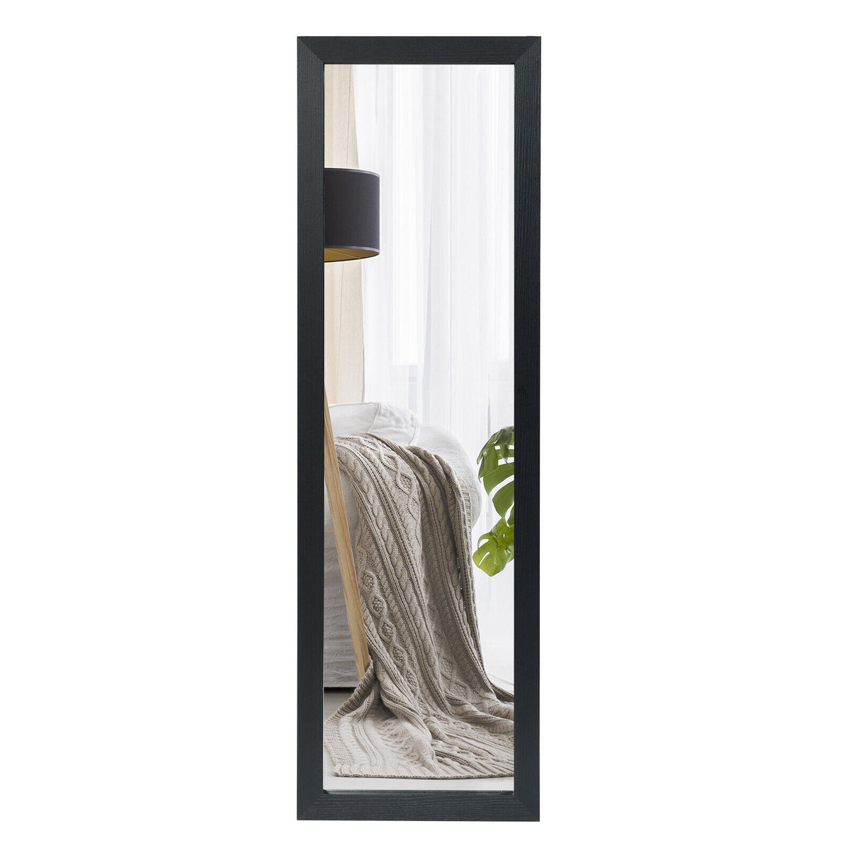 Wall Mounted Full Body Mirror - Black Dressing Mirror for Bedroom - Ideal for Daily Outfit Checks and Room Decor