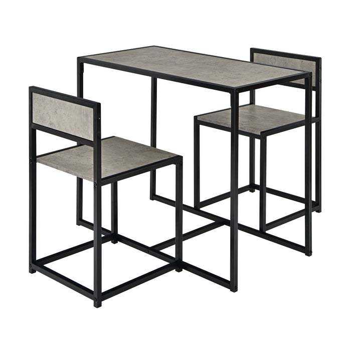 Compact Table and Chair Set - Coffee-Finished Minimalist Furniture Set - Ideal for Compact Living Spaces or Small Apartments