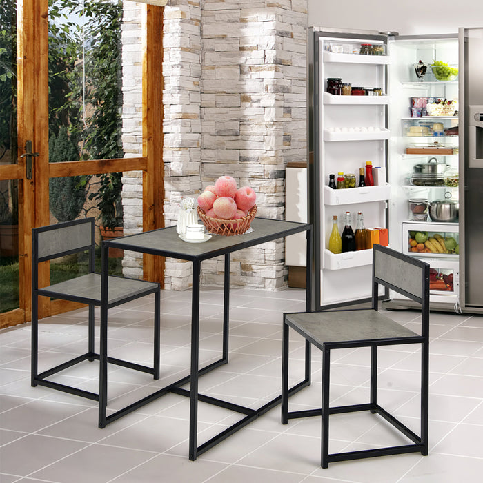 Compact Table and Chair Set - Coffee-Finished Minimalist Furniture Set - Ideal for Compact Living Spaces or Small Apartments