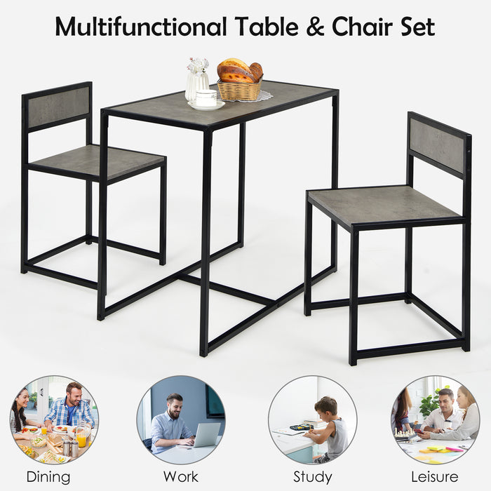 Compact Table and Chair Set - Coffee-Finished Minimalist Furniture Set - Ideal for Compact Living Spaces or Small Apartments
