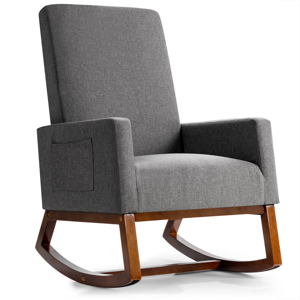 Upholstered Fabric Armchair  - Beige Chair with Rubber Wood Base - Ideal for Comfortable Seating and Home Decor Enhancement