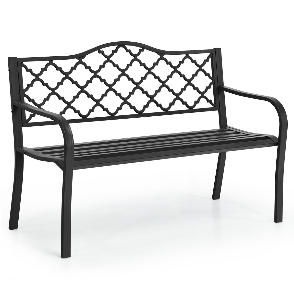 Iron Cast Patio Garden Bench - Outdoor Furniture with Armrest and Backrest - Perfect for Garden Enthusiasts and Outdoor Relaxation