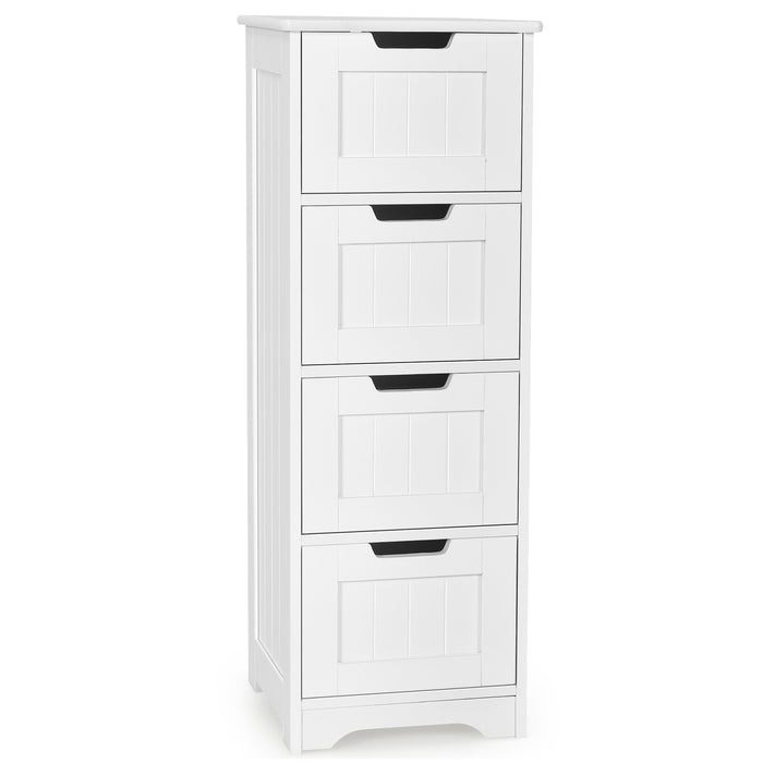 Freestanding Bathroom Storage Cabinet with 4 Drawers - Floor Cabinet Organization Solution - Ideal for Bathroom Organization and Storage Needs