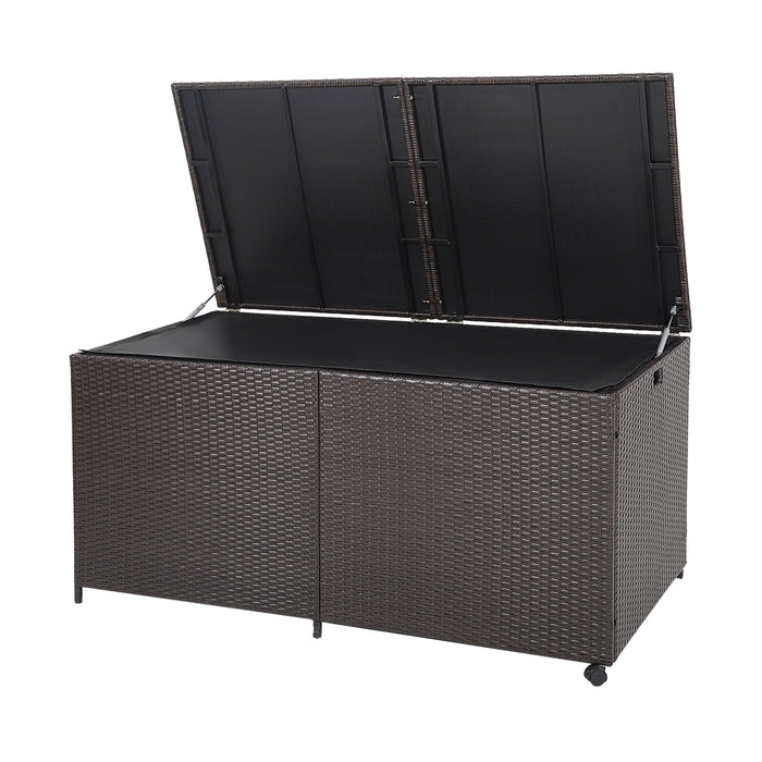 Rattan 660L Storage Box - Zippered Liner and Universal Wheels Features - Ideal for Household Organizing and Storage Solutions