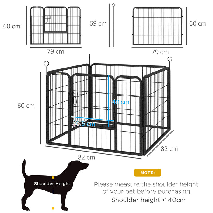Heavy Duty 4-Panel Dog Playpen - Foldable Puppy Pen for Indoor/Outdoor with Collapsible Design, 82 x 82 x 60 cm - Ideal for Play Area & Pet Safety
