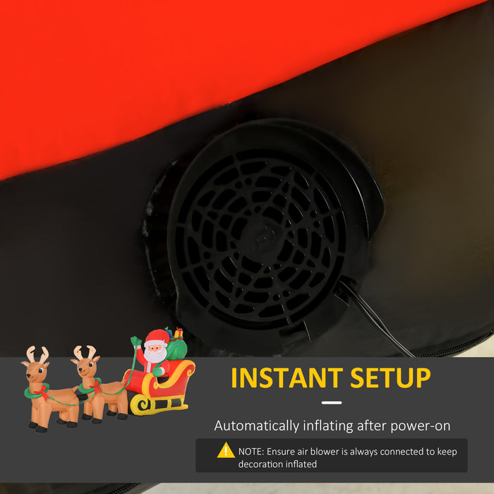 Christmas Inflatable Santa Claus Sleigh - 1.1m LED Light-Up Holiday Display - Indoor/Outdoor Garden and Lawn Festive Decor for Winter Celebrations