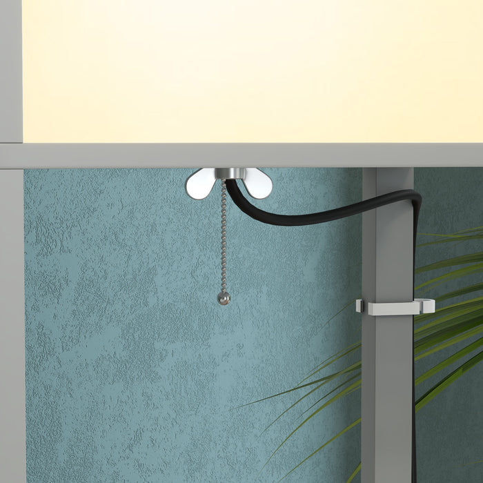 Modern Dual Ambient Shelf Floor Lamp - 156cm Tall Standing Light for Living Room Bedroom - Space-Saving & Elegant Lighting Solution in Grey