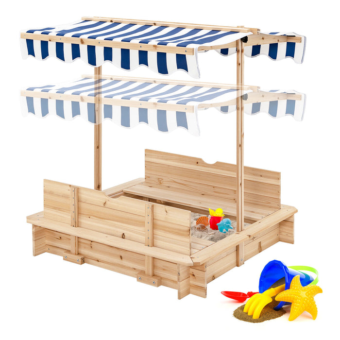 Convertible Bench Kids Sandbox - Outdoor Play Area, Sand Pit - Ideal for Interactive Children's Play