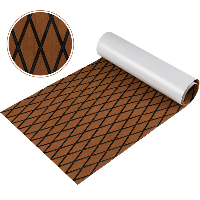 Boat Decking Sheet - Non-Slip, Waterproof, Self-Adhesive, Brown - Ideal for Improved Boat Safety and Aesthetics