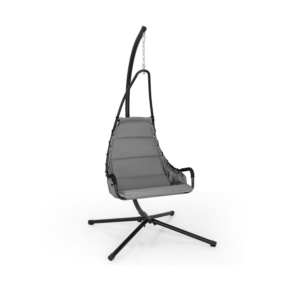 Hammock Swing Chair - Extra Large Padded Seat in Elegant Grey - Perfect for Relaxing and Unwinding in Comfort