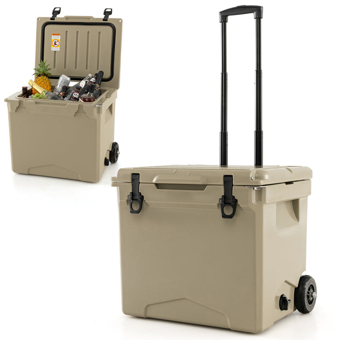 40 L Wheelable Ice Chest - Hard Cooler with Handle - Perfect Solution for Keeping Beverages and Food Cold During Outdoor Trips