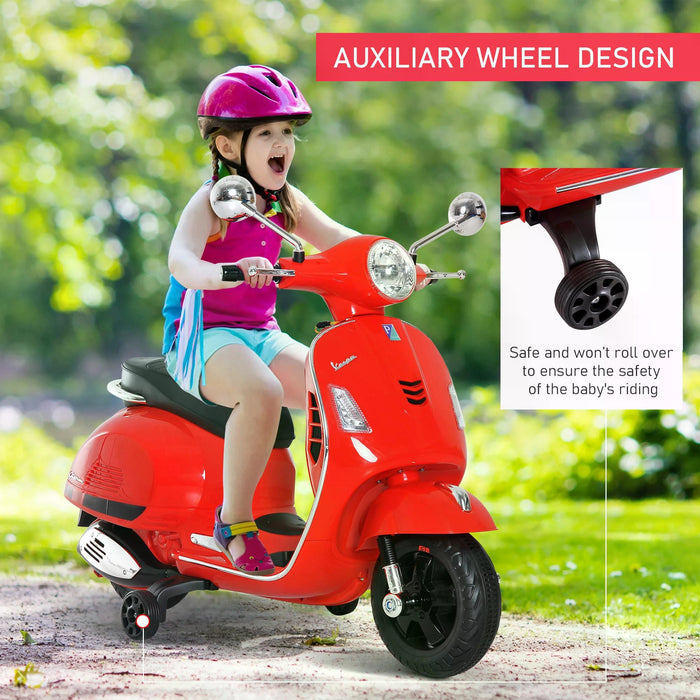 Kids Ride On Motorcycle with 6V Battery - LED Lights and Sleek Red Design - Perfect Electric Motorbike for Children's Outdoor Play