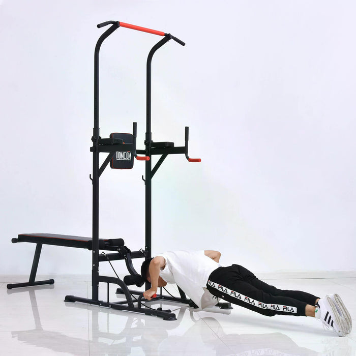 Steel Power Tower - Heavy-Duty Strength Training Station with Pull Up Bar - Ideal for Home Gym and Muscle Building