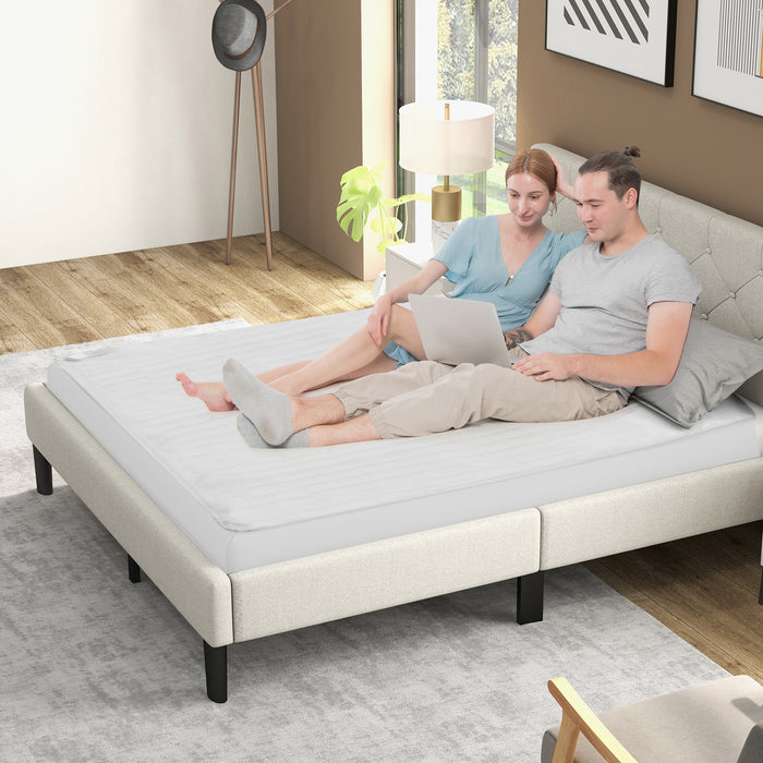 Dual Control Heated Mattress Pad - With 8 Adjustable Temperature Levels and Timer Feature - Ideal for Cold Winters and Individuals Seeking Thermostatic Comfort