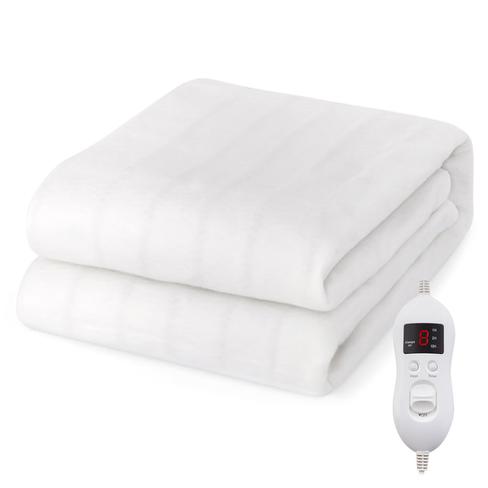 Dual Control Heated Mattress Pad - With 8 Adjustable Temperature Levels and Timer Feature - Ideal for Cold Winters and Individuals Seeking Thermostatic Comfort