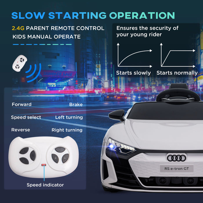 Audi Official Kid's Electric Car with Remote - 12V Battery Power, Suspension, Lights & Music Features - Safe Playtime for Children with Parental Controls