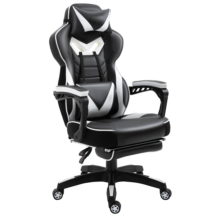 Ergonomic Racing Chair with Adjustable Features - Comfortable Gamer and Office Recliner with Headrest, Lumbar Support, and Footrest - Ideal for Long Sitting Sessions and Improved Posture