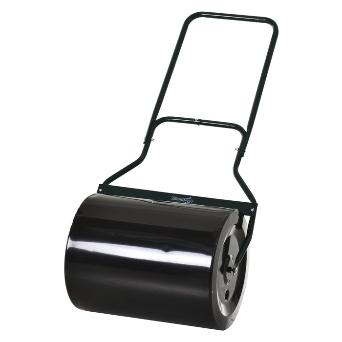 Steel Garden Lawn Roller - 50cm Cylinder with Fillable Water/Sand Option, Seeder Plug - Ideal for Lawn Flattening and Seed Sowing