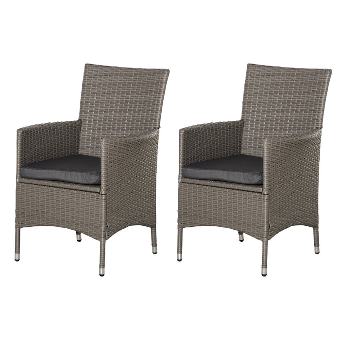 2-Seater Rattan Armchair - Outdoor Patio Dining Chair with Cushions and Armrests - Ideal for Garden Comfort and Entertaining Guests